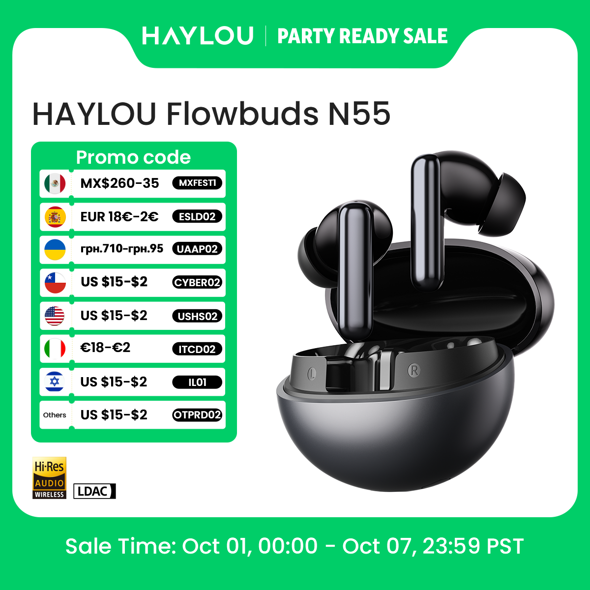 HAYLOU Flowbuds N55 ワイヤレスイヤホン  - Type C Wired Earphones With Mic のレビューと価格