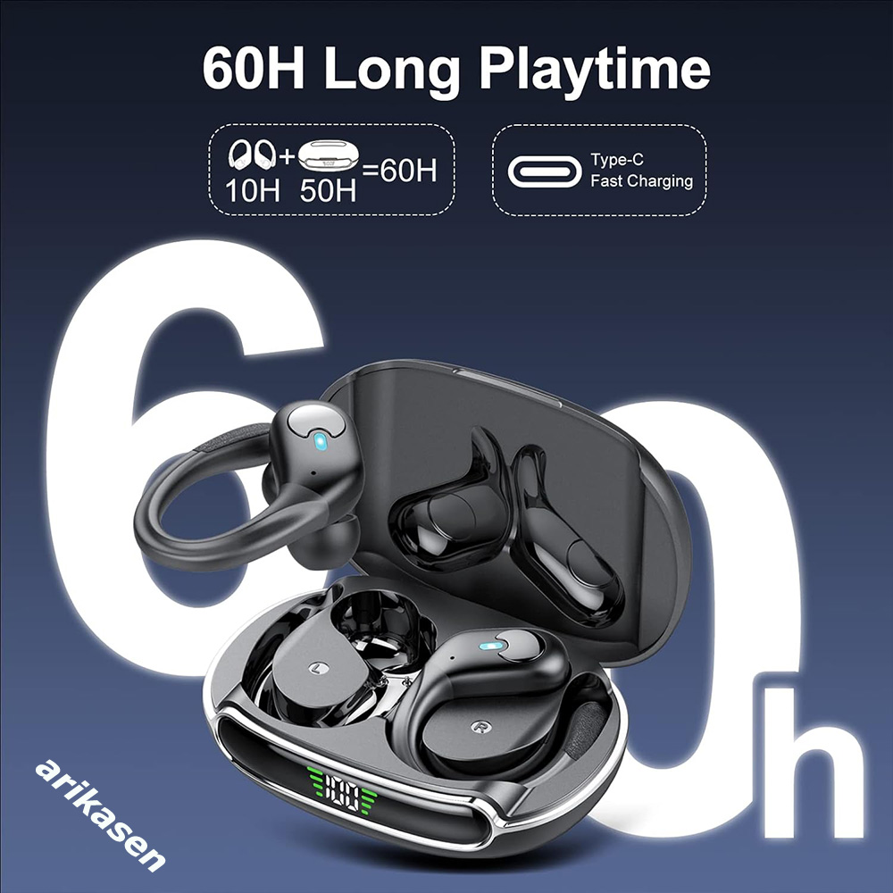 Bluetooth 5.3 ヘッドフォン真のワイヤレスイヤフ - Bone Conduction Running Headphones のレビューと価格