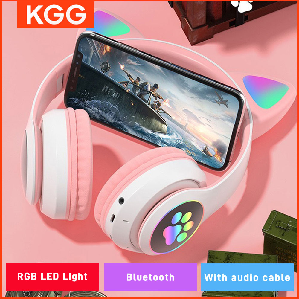猫耳ヘッドフォンフラッシュライトワイヤレスマイク制御 LED - Cat Ear Bluetooth Headset Led のレビューと価格