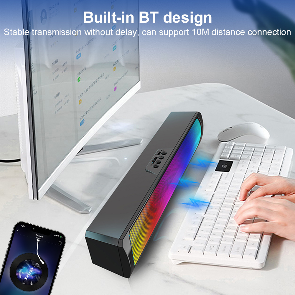 ポータブルコンピューターサウンドバースピーカー RGB Bl - Rgb Computer Soundbar For Pc のレビューと価格